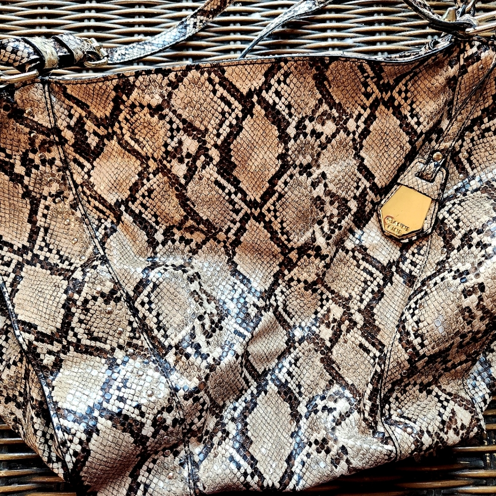 Snakeskin leather purse by